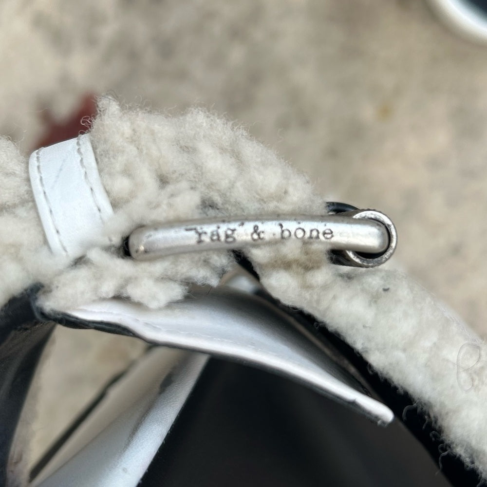 rag & bone Fluffy Shearling Evin Slide Platforms, size 38