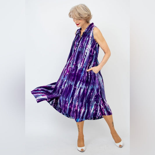 Blue Sky Purple Cissy Maxi Dress, size XL