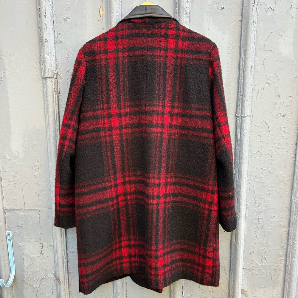 Michael Michael Kors Red Plaid Wool blend Jacket, size XL