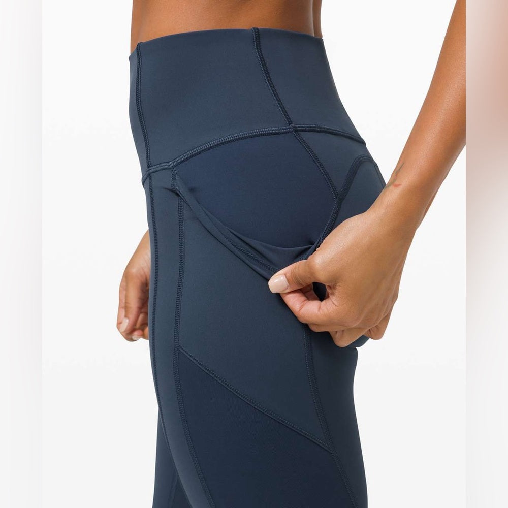 Lululemon navy all the right places crop, size 8