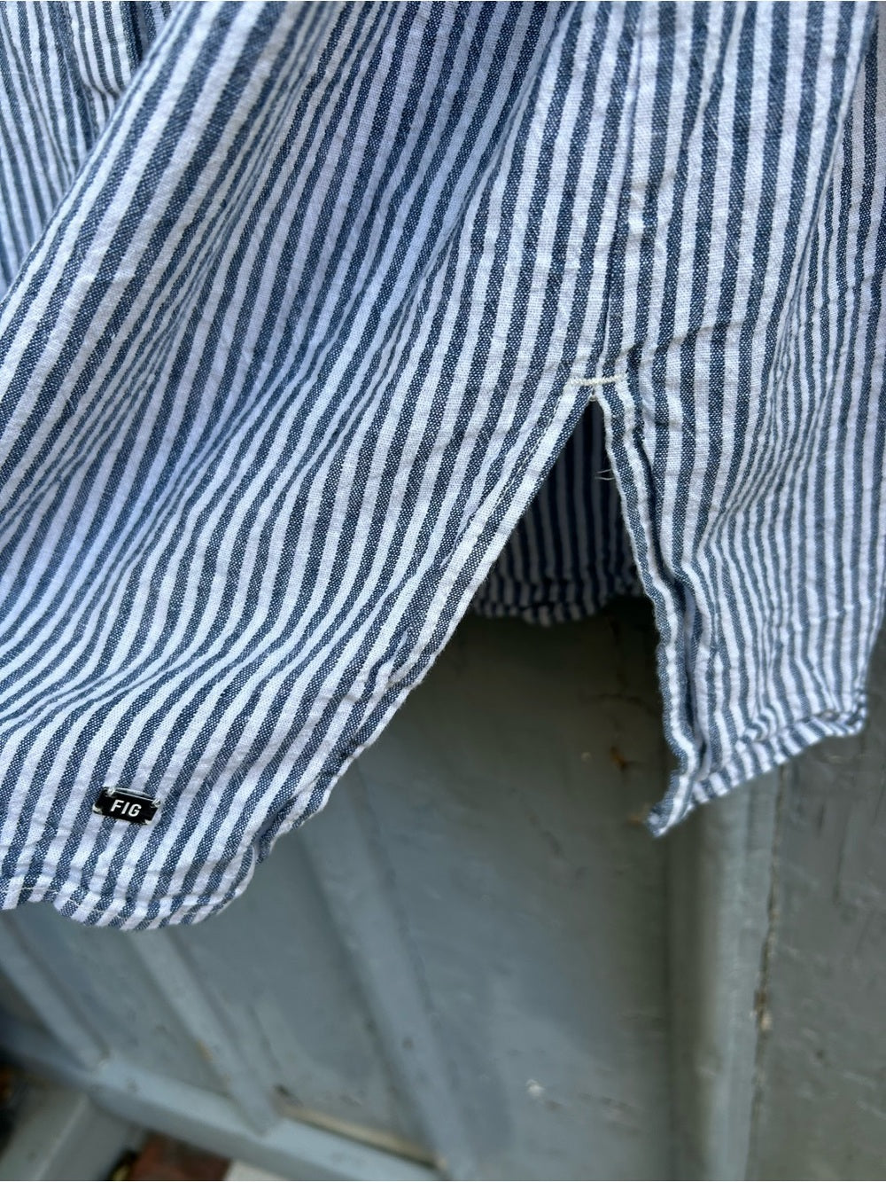 FIG blue & White striped button down, size XL