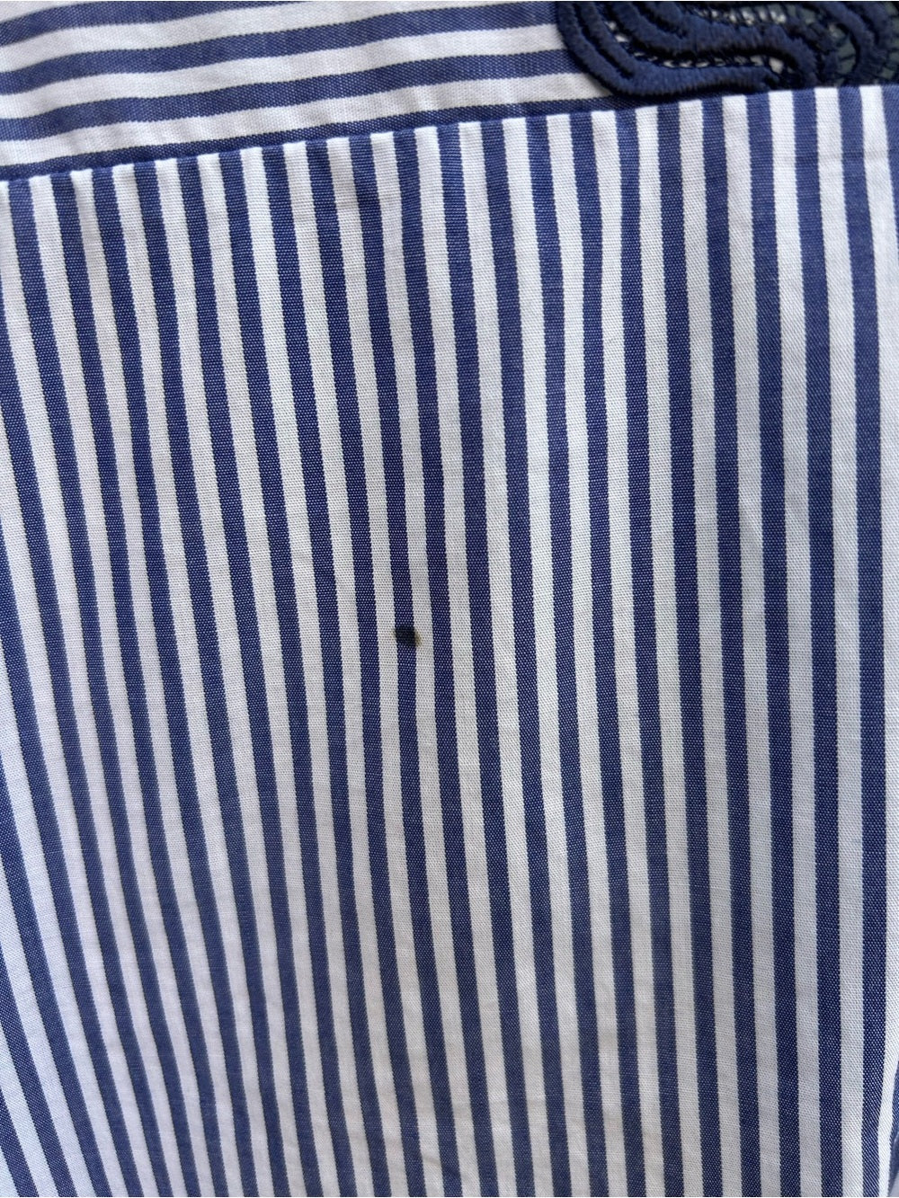 Sandro cotton striped bell sleeve blouse, size “2” (M)
