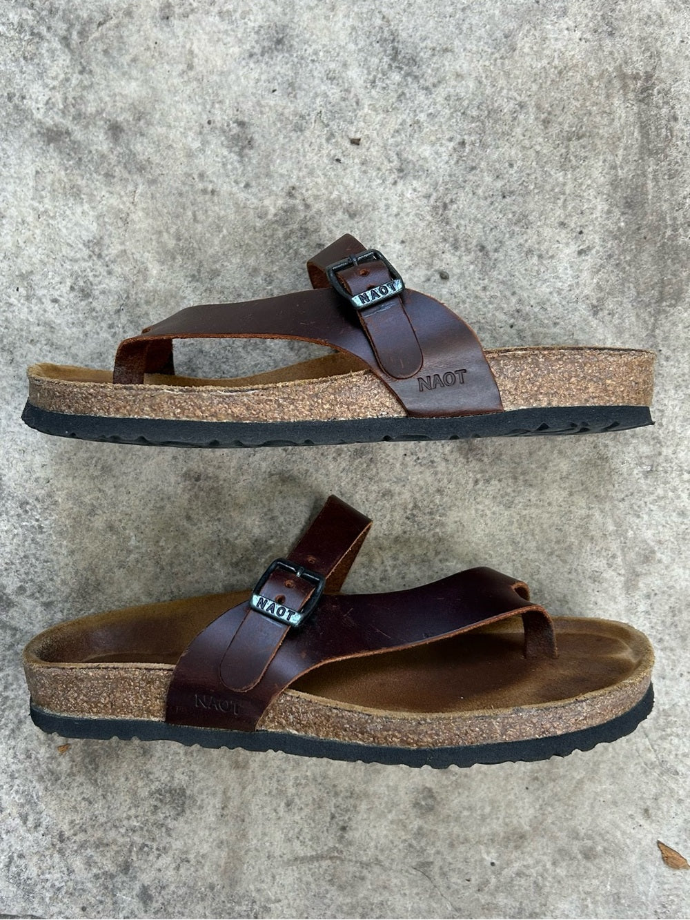 Naot Tahoe Buffalo Leather Sandals, size 40