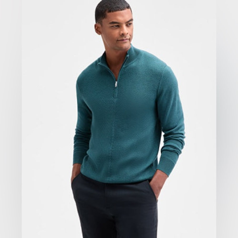 Alfani Men’s Merino Blend 1/4 Zip Sweater, BNWT, Size XXL