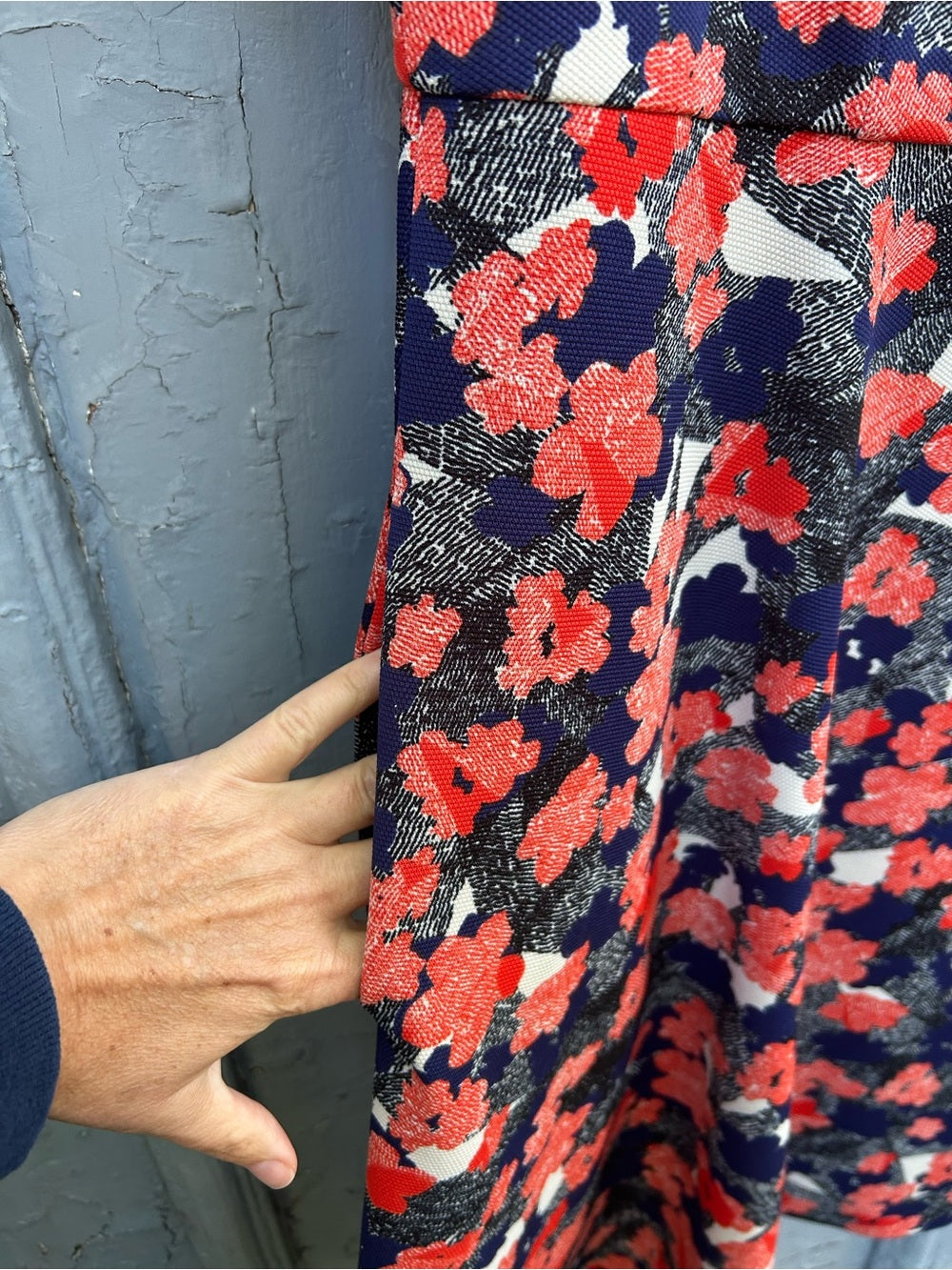 Donna Morgan Fit & Flare Blue red floral dress, size 16