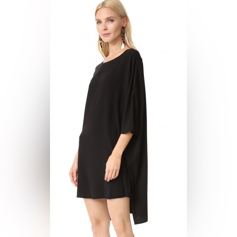 Diane Von Furstenberg Minimalist Madera Black Crepe Dress, size “P” Small