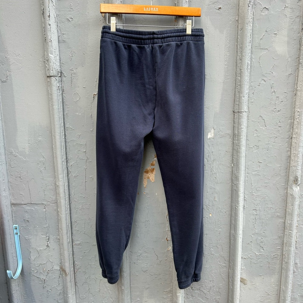 TNA Navy Cozy Fleece Boyfriend Sweatpants, size M