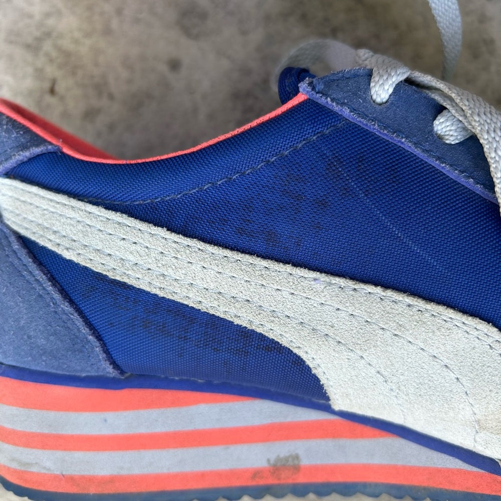 Puma Classic Wedge Carolina Stripe, size 9