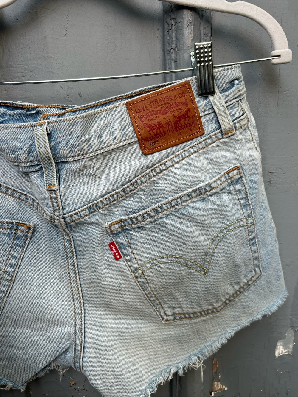 Levi’s 501 North Beach Noise Denim Jean Shorts, Size 27