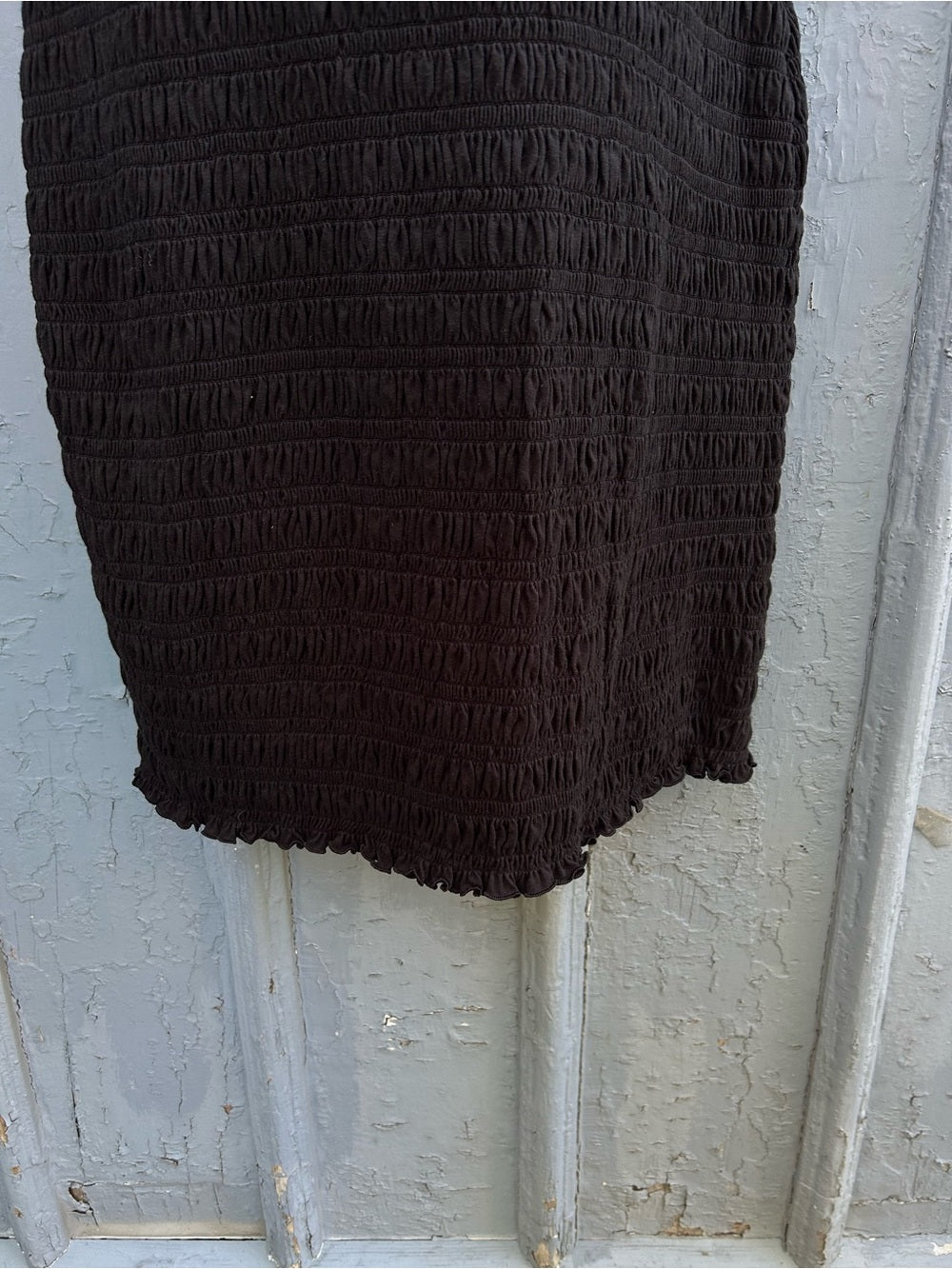 Gap Black Smocked Mock Neck Dress size L