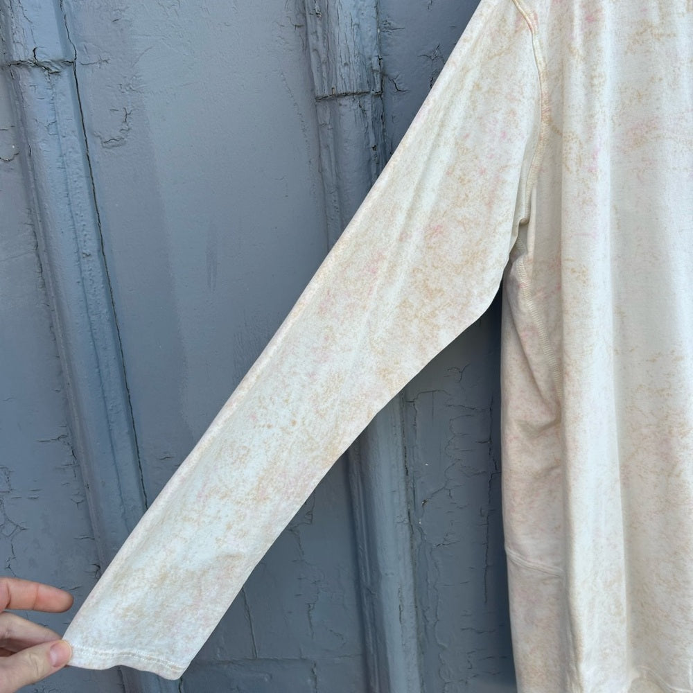 Lululemon Back in Action Long Sleeve Marmoleado TieDye White Opal Cafe, approx 8