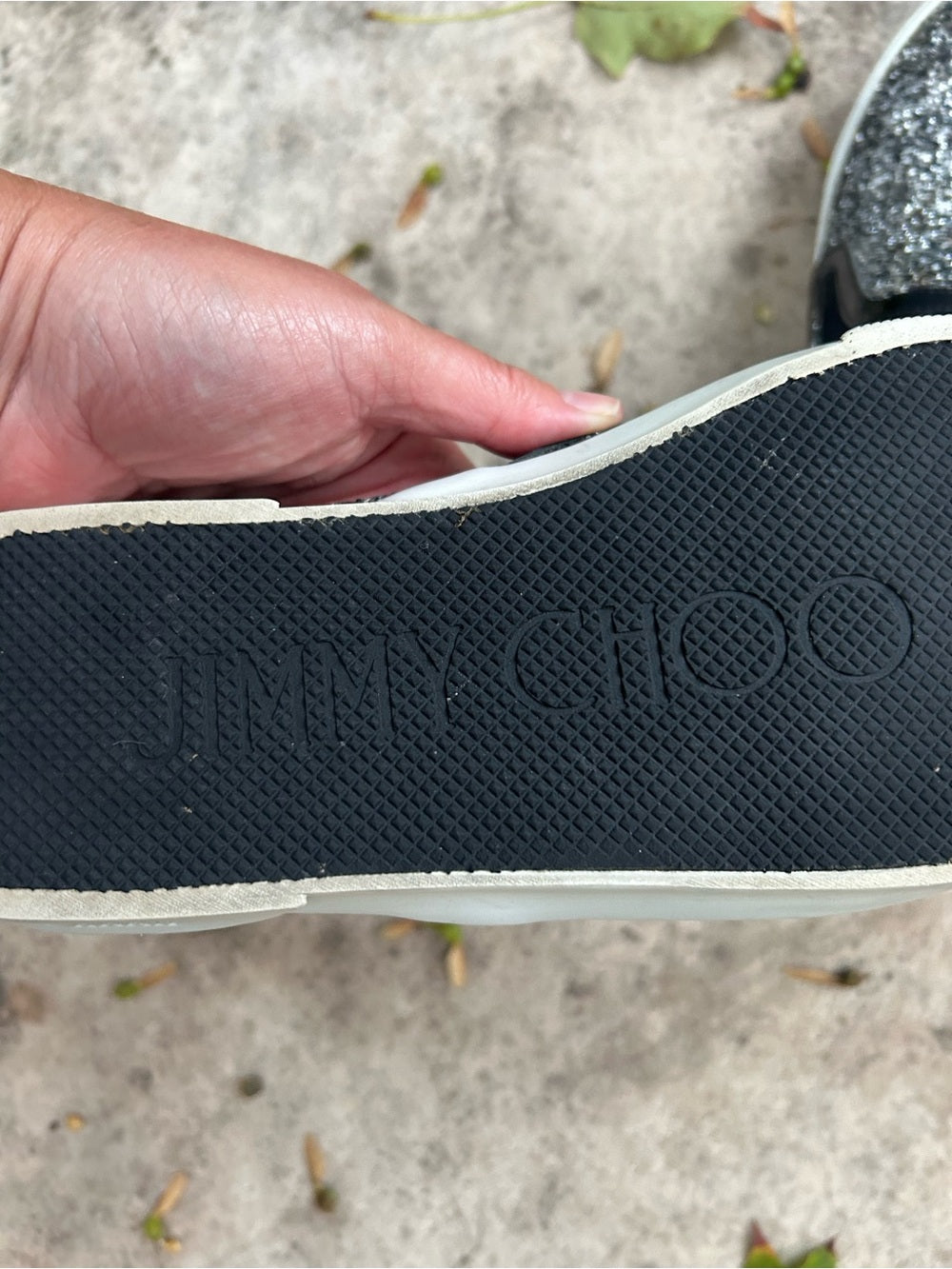 Jimmy Choo Sparkle Demi Skate Sneakers, size 38.5 (7.5)