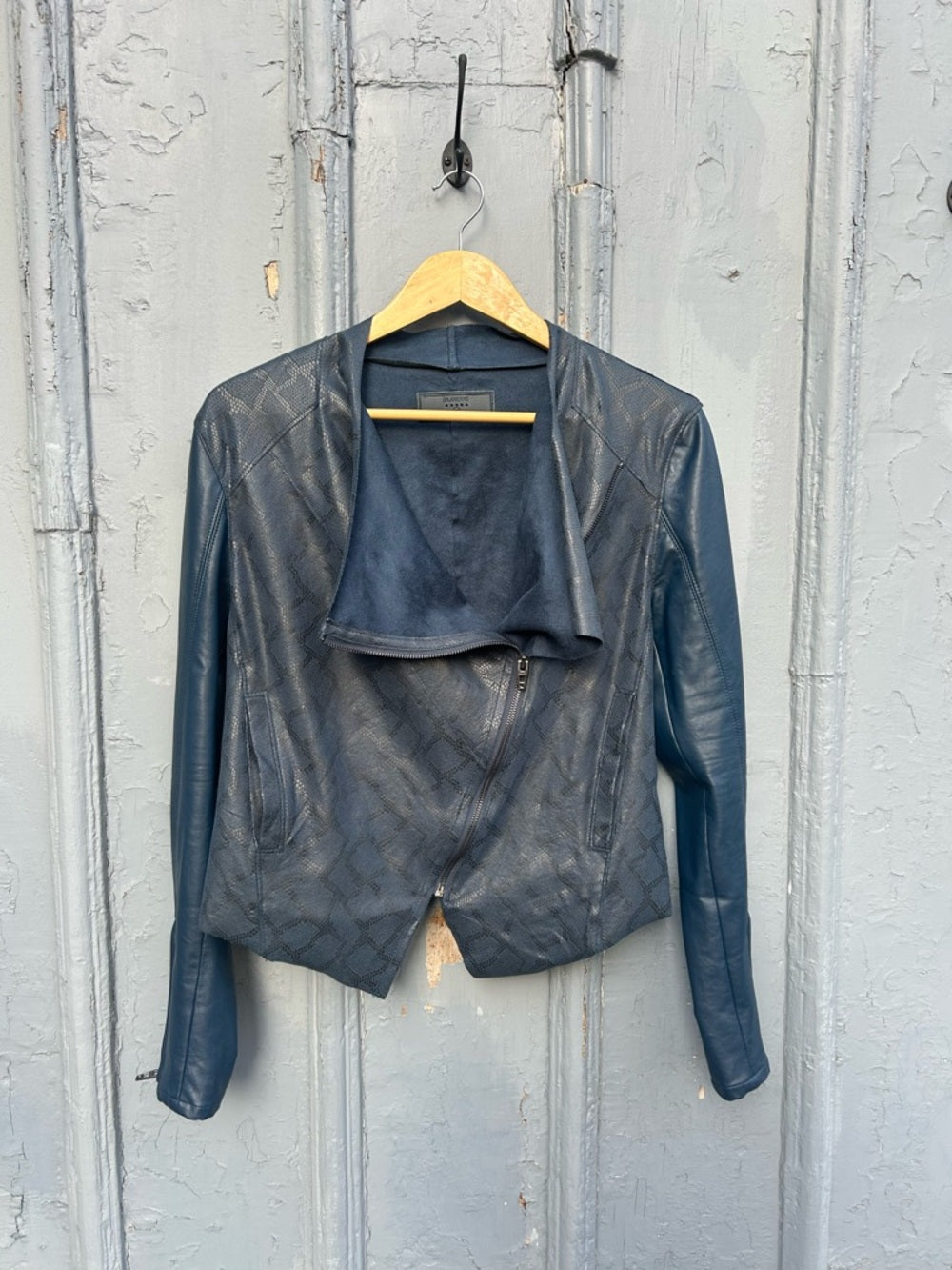 Anthropologie Blank NYC Sharona Vegan Snakeskin Jacket, size M