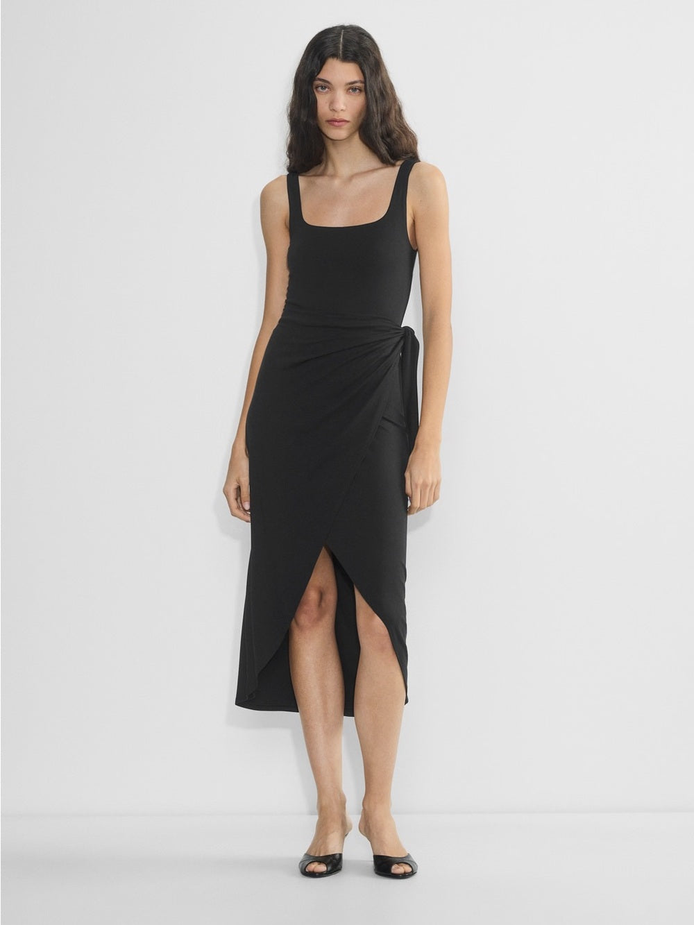Wilfred Black Saturn Midi Dress, small