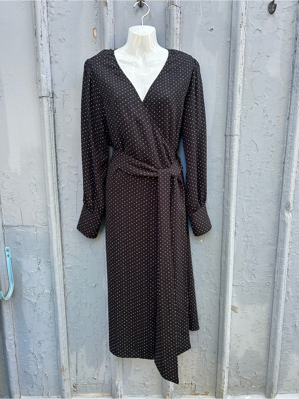 Halogen polka dot wrap dress, size XL