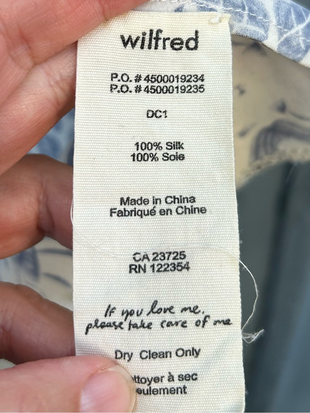 Wilfred Blue Silk Kimono, Size XXS