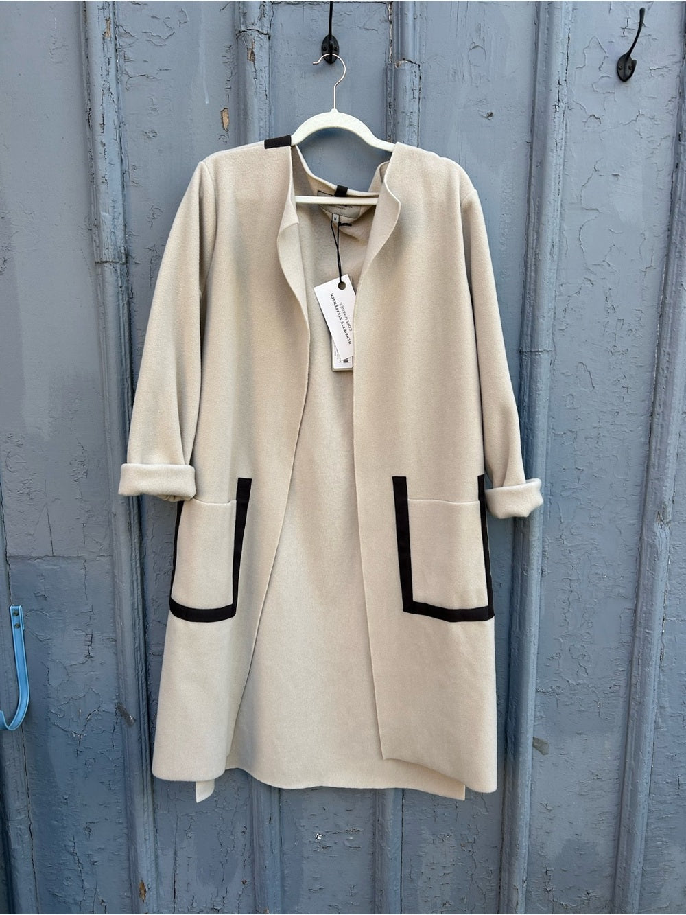 Henriette Steffensen Kit Grey Band Cardigan duster, BNWT, size Small