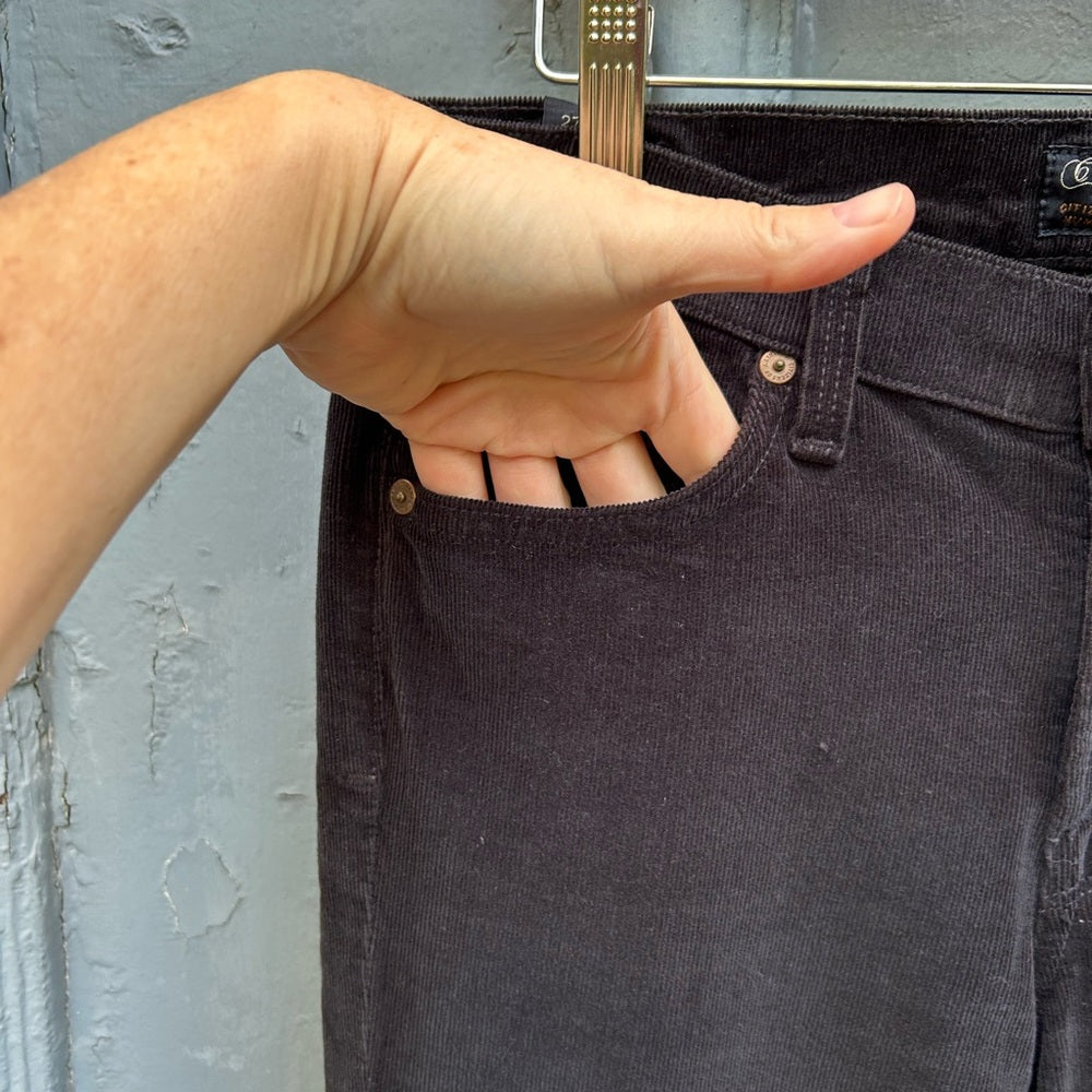 Citizens of Humanity black Amber mid rise bootcut cords, size 27