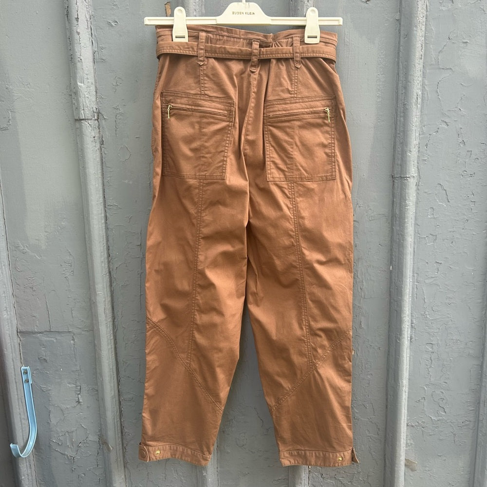 By Anthropologie Ellie Embroidered Utility Pants, size 8