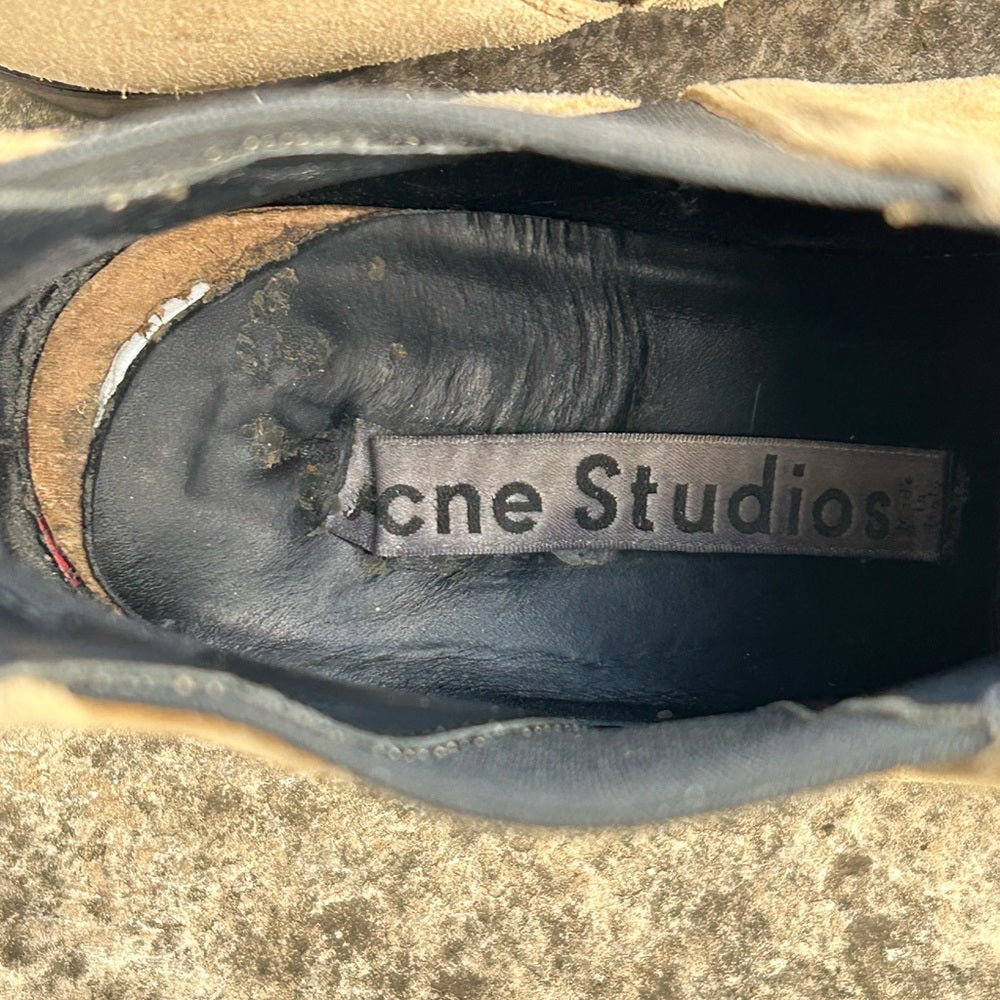 Acne Studios Beige Suede Jensen Boots, size 36