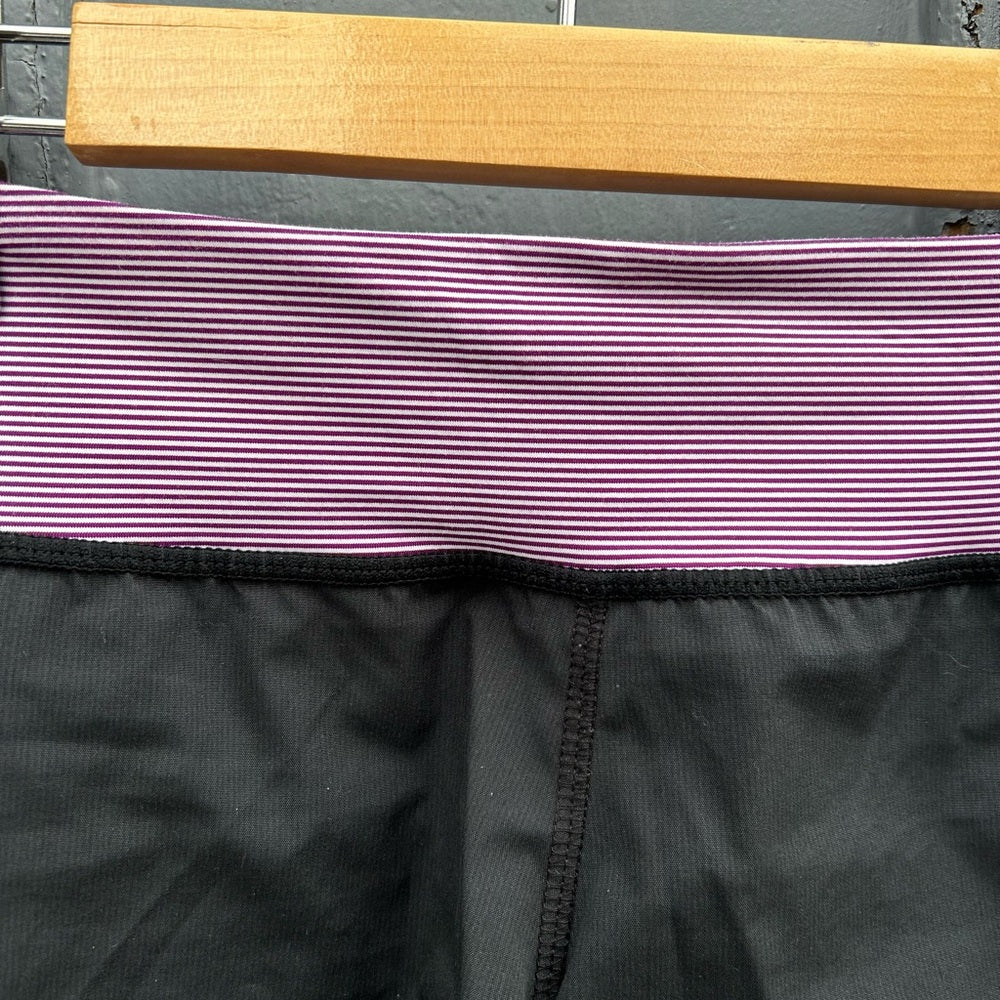 Lululemon Purple Black Turbo Run Shorts, size 4