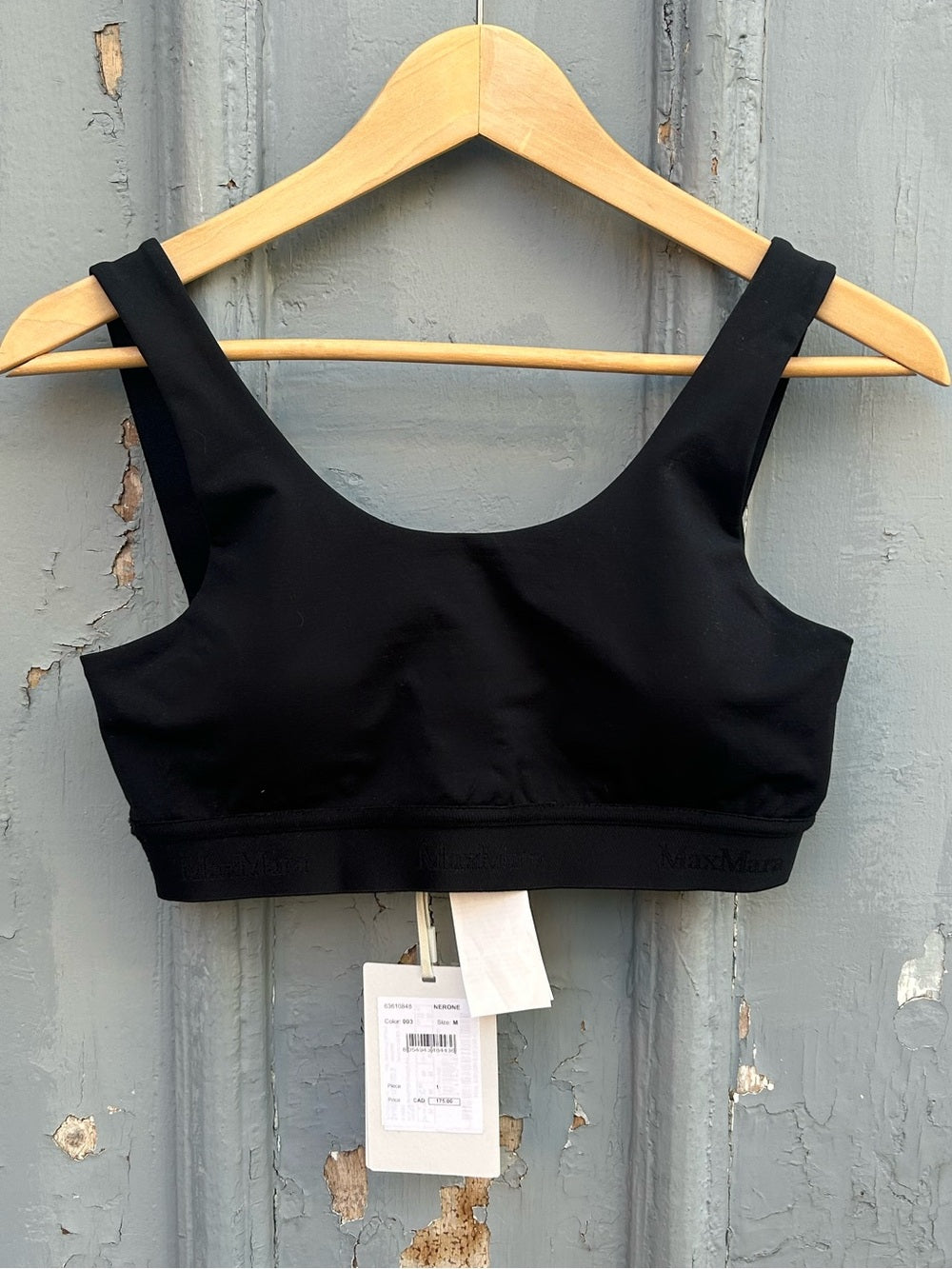 MaxMara Leisure Nerone Black Sports Bra, size M