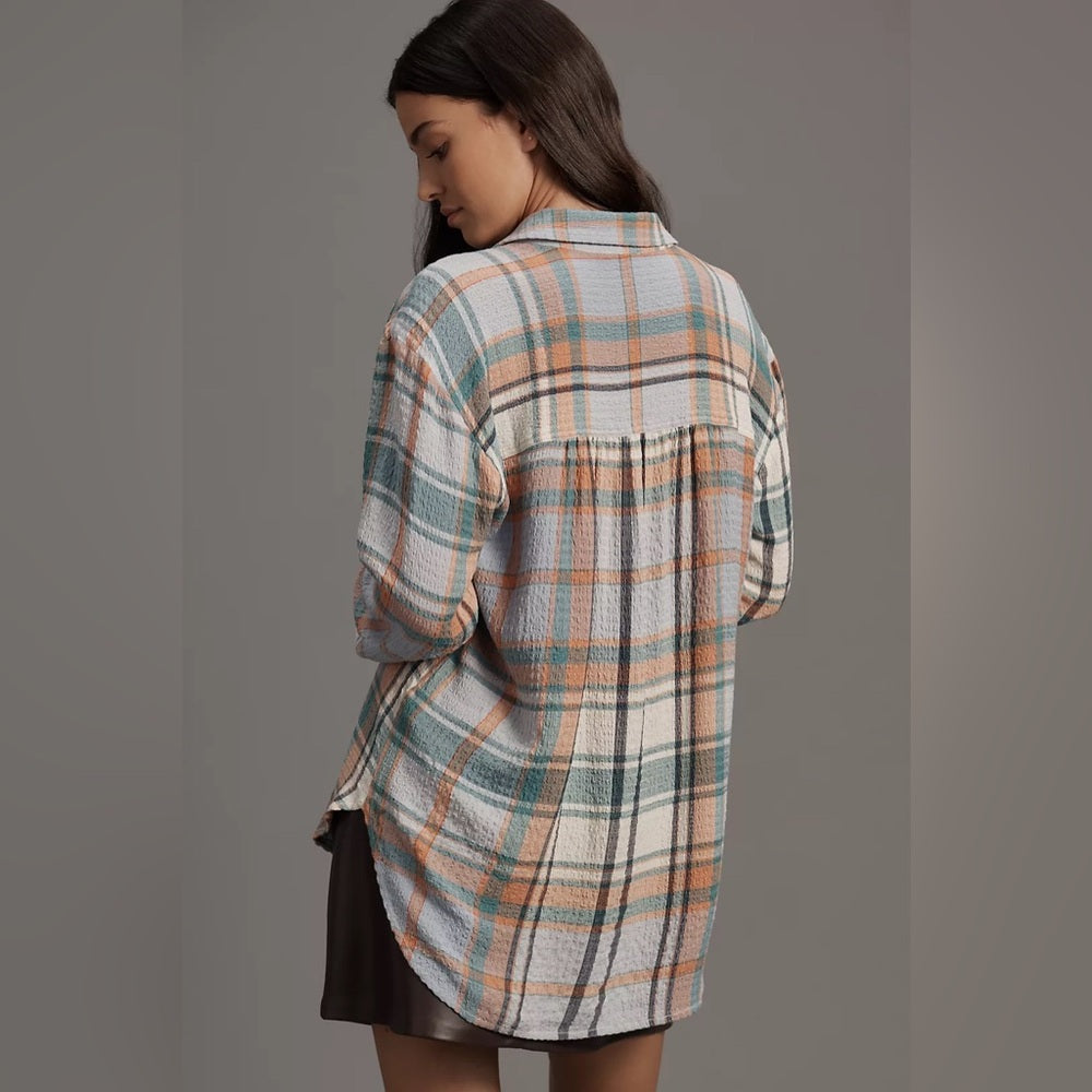 Anthropologie The Hadley Relaxed Buttondown Shirt by Pilcro: Plaid Edition, M