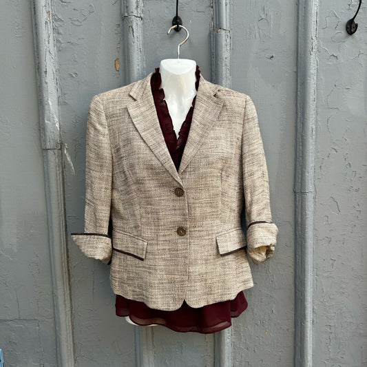 Max Mara Grey Tweed Blazer, approx size M