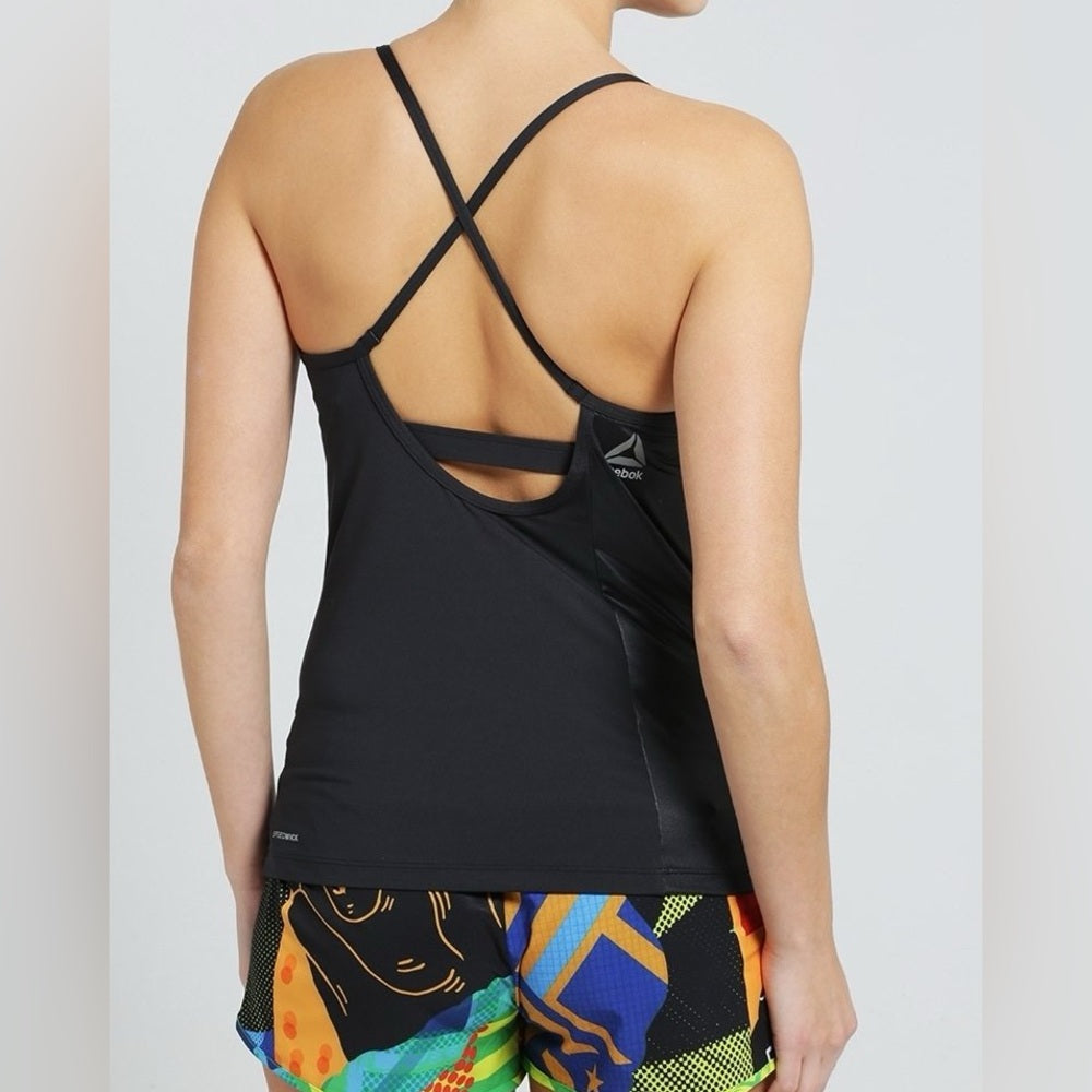 Reebok Strappy black tank, size M