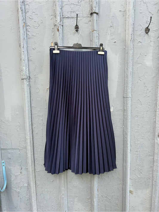 J Crew Navy pleated skirt, size Small