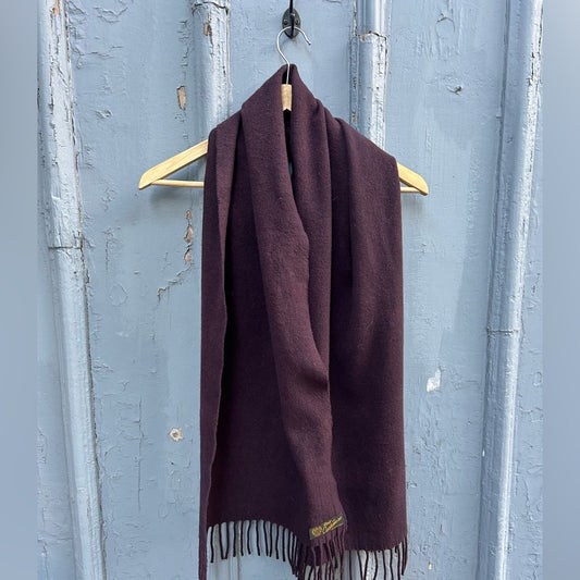 Vintage Italian Wool Cashmere Scarf, 66” x 14 1/4”