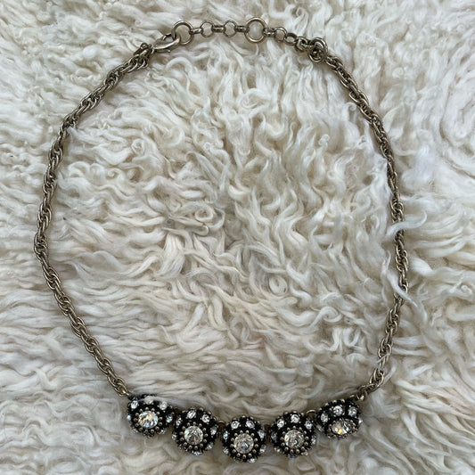 Banana Republic Crystal Gem Rosette Necklace