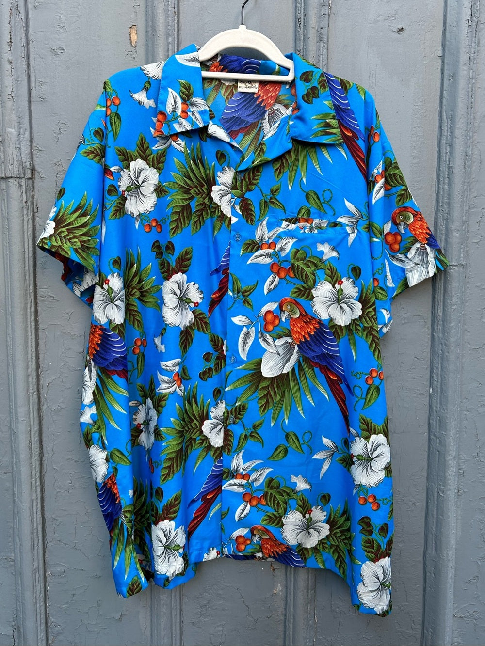 King Kamchatka Hawaiian Parrot Shirt, size 2X