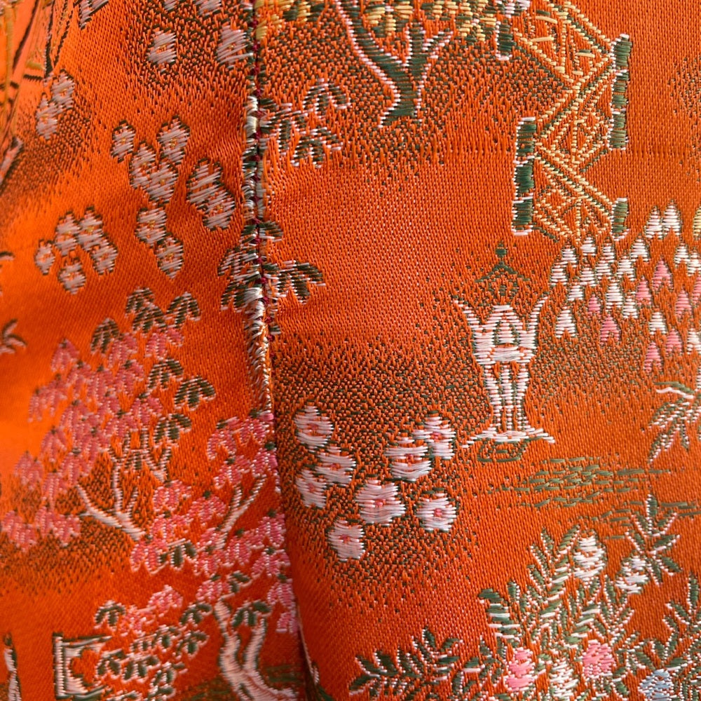 Vintage Asian Chinoiserie Brocade Silk Dress & Jacket, small