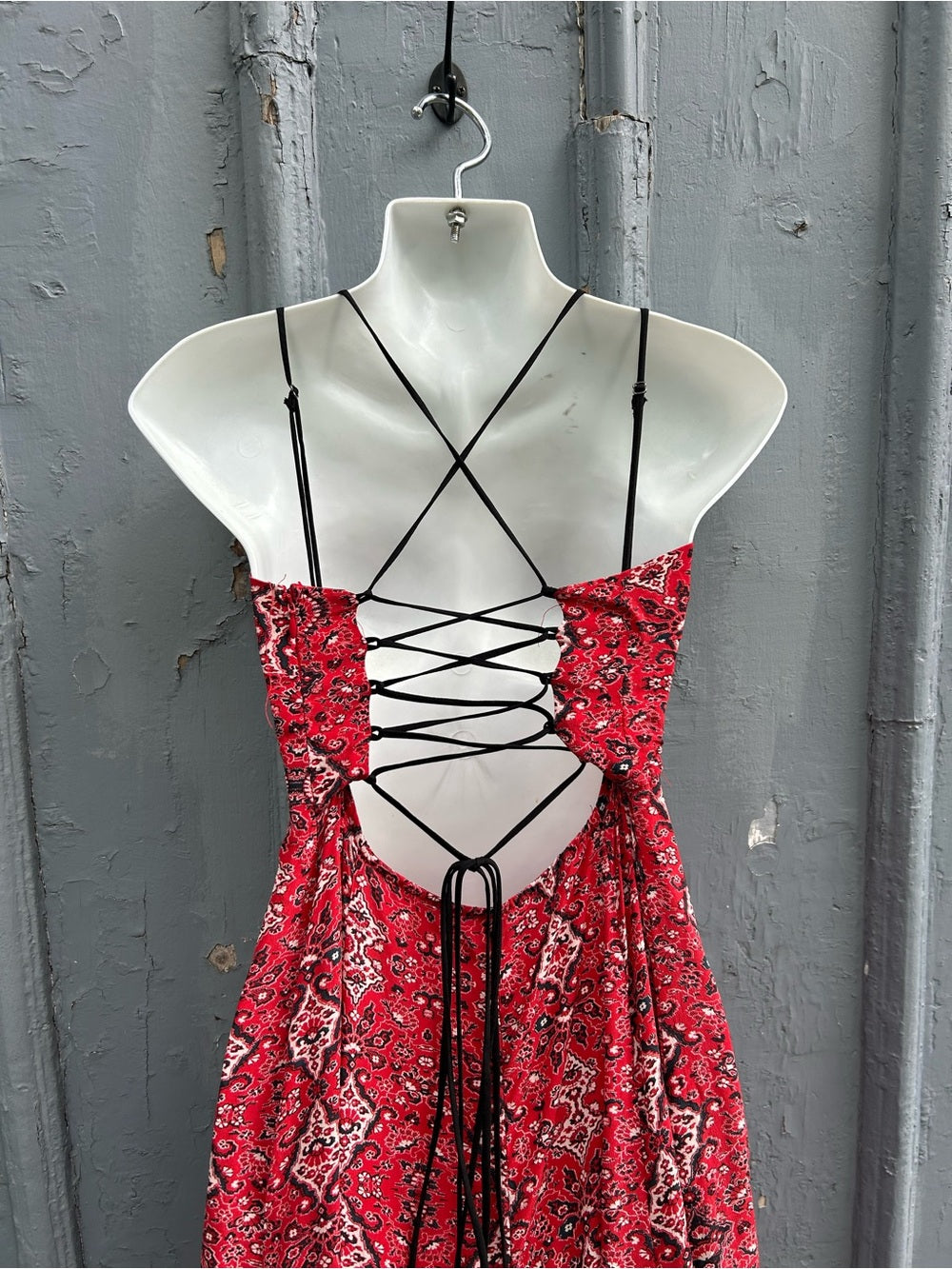 Greylin Red Paisley Silk Maxi dress, size M
