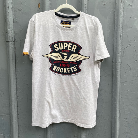 Superdry Heathered Grey Retro Vintage Tee, size XXL