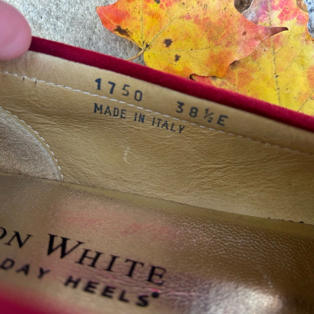 Ron White Rita Red Suede Loafer, size 38.5 (7.5 US)
