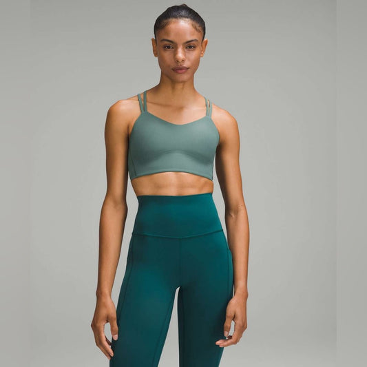 Lululemon Like a Cloud Ribbed Longline Bra B/C Cup - Medium Forest