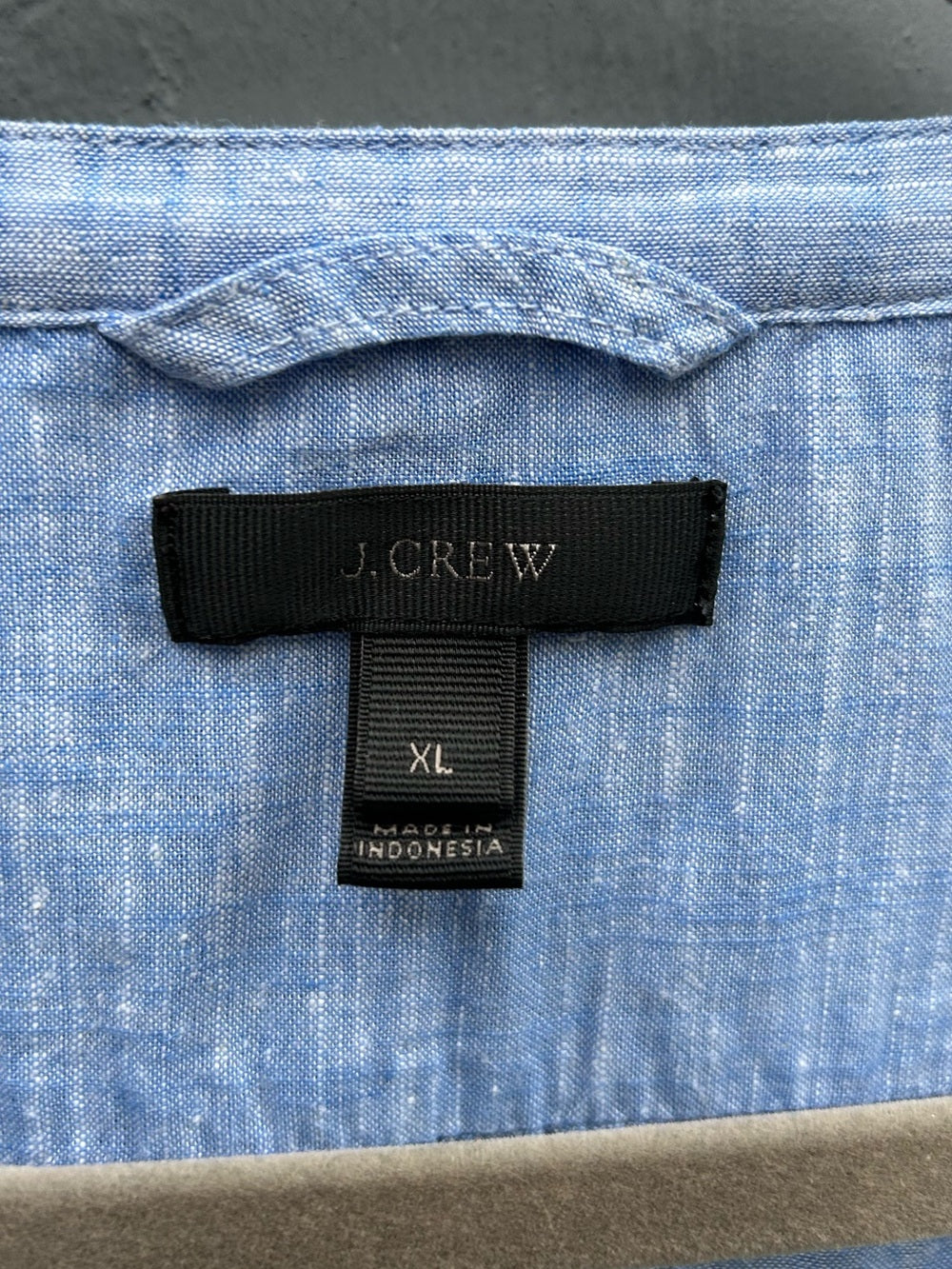 J Crew Blue Pom Pom cotton linen tunic, size XL