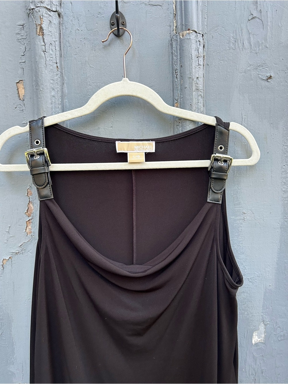 Michael Kors Black Dress with Buckle Straps, size L
