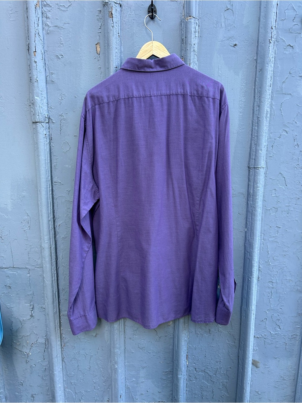 John Varvatos Purple Double Zip Chest Pocket Button-Down Shirt, size XXL