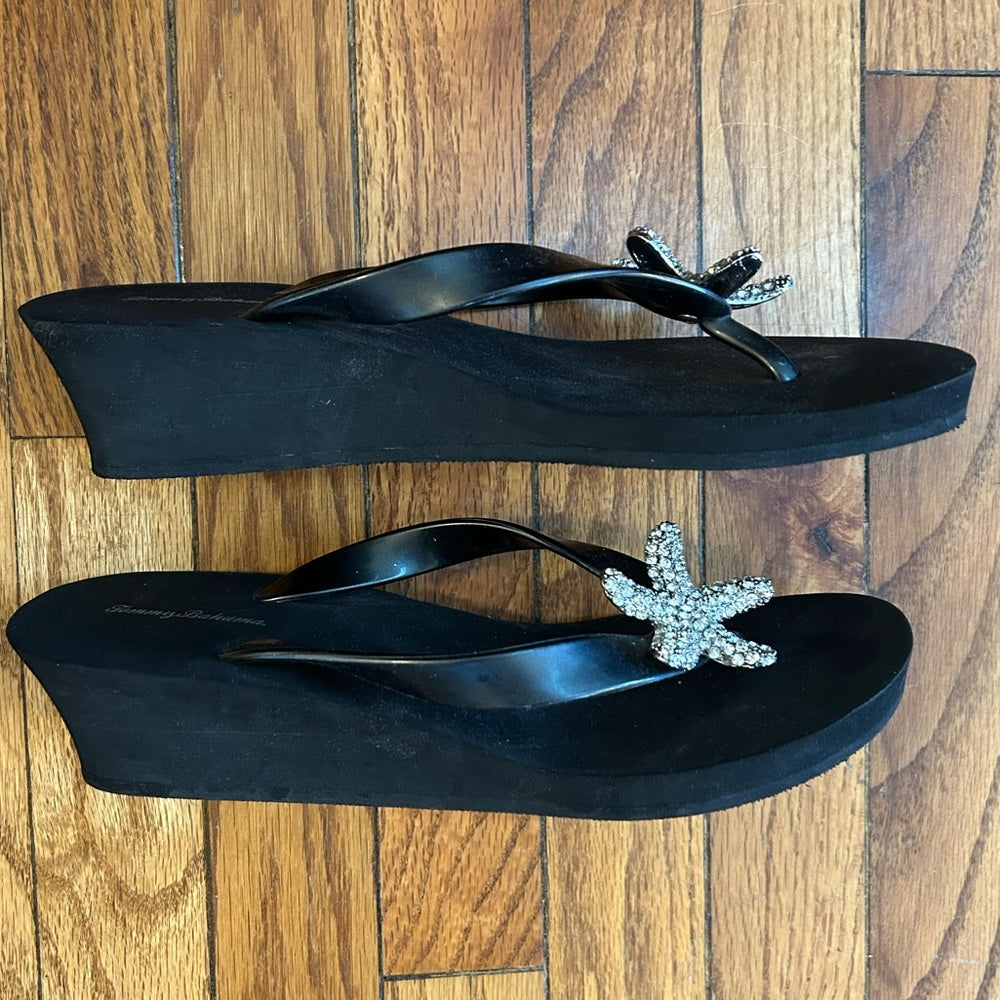 Tommy Bahama Crystal Starfish Wedge Flip-flop, size 10