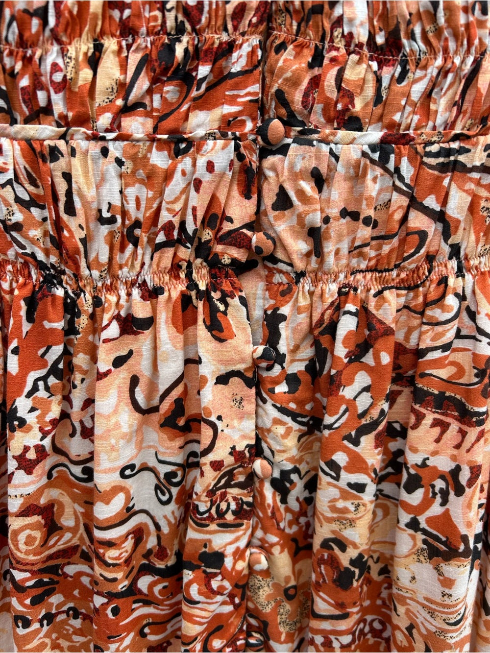 Anthropologie Peregrine Smocked Orange Maxi Dress, Large