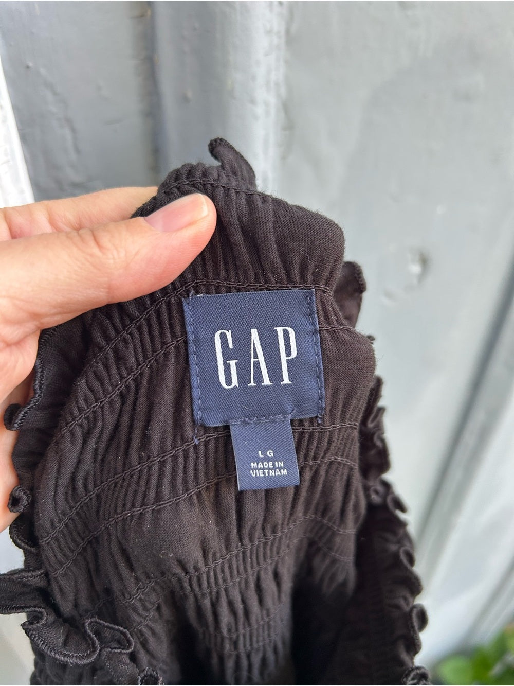 Gap Black Smocked Mock Neck Dress size L