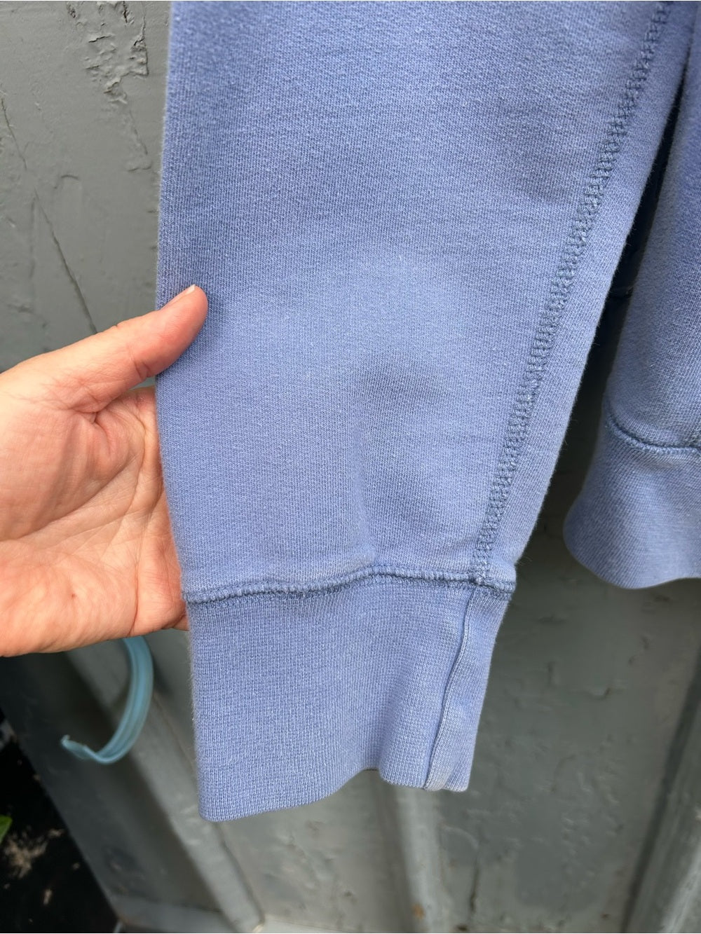 Foreign Rider Co Blue logo hoodie, size “4” (Large)