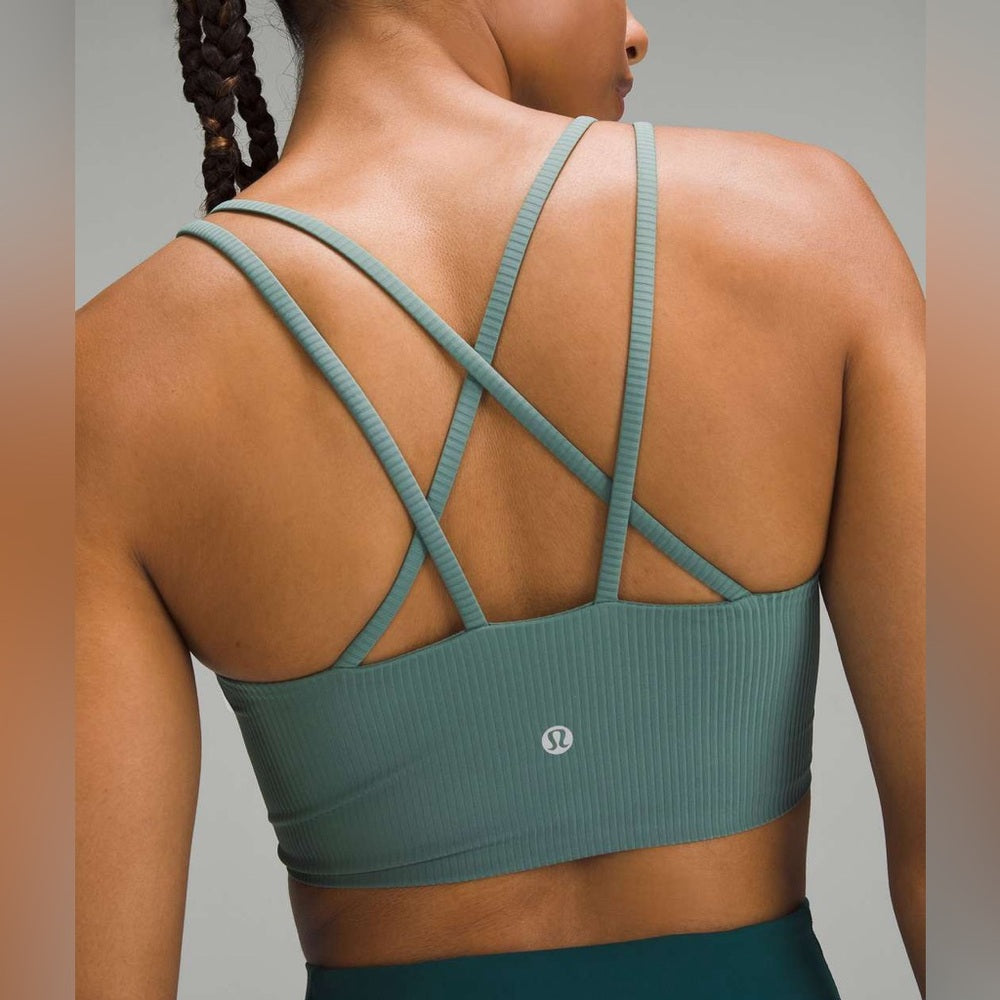 Lululemon Like a Cloud Ribbed Longline Bra B/C Cup - Medium Forest