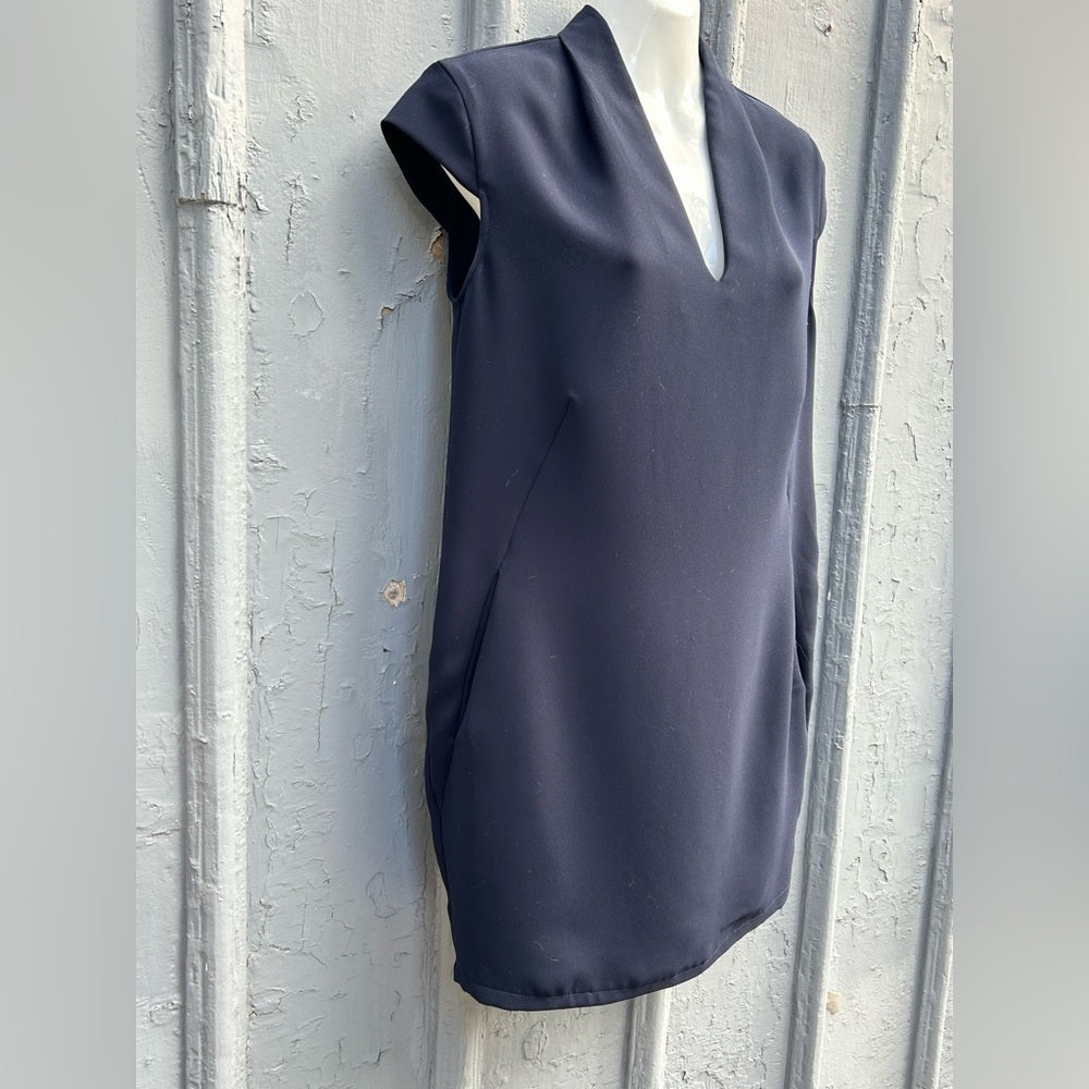 Whistles Paige V-Neck Crepe Shift Dress, size 2