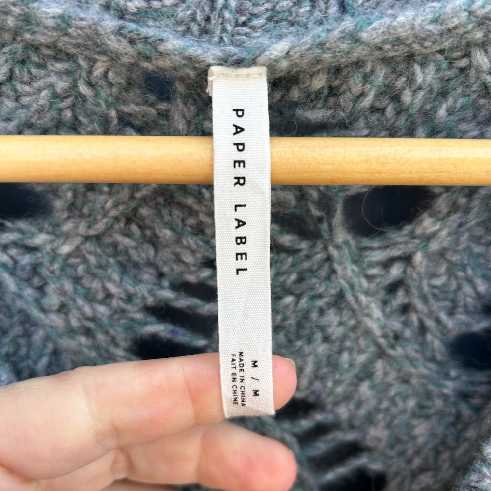 Paper Label Lynn Grey Wool/alpaca Cardigan, size M