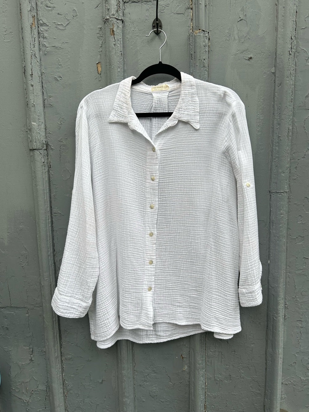 4our Dreamers textured cotton gauze blouse, size 1X