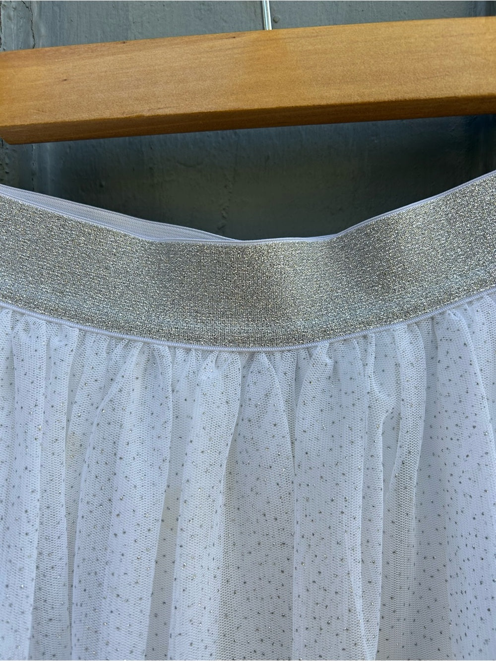 petit bateau silver tulle skirt, size 12